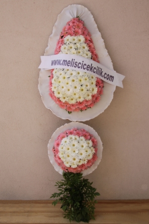 Double Pink - White Wedding Wreath
