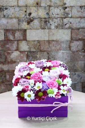 Seasonal Flowers in Purple Box