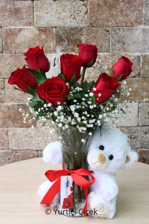 7 Roses and Bear