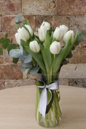 White Tulips in Vase
